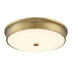 Abbey 15" LED Flush Mount, Aged Brass