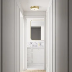 Abbey 12" LED Flush Mount, Aged Brass