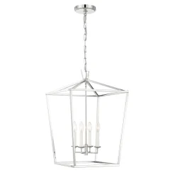 Anover Large Lantern Pendant, Polished Nickel