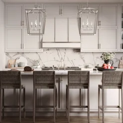 Anover Large Lantern Pendant, Polished Nickel