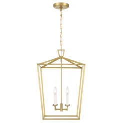 Anover Large Lantern Pendant, Satin Brass