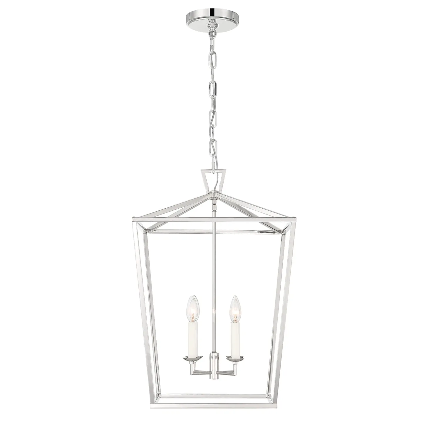Anover Large Lantern Pendant, Polished Nickel