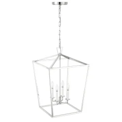 Anover Large Lantern Pendant, Polished Nickel