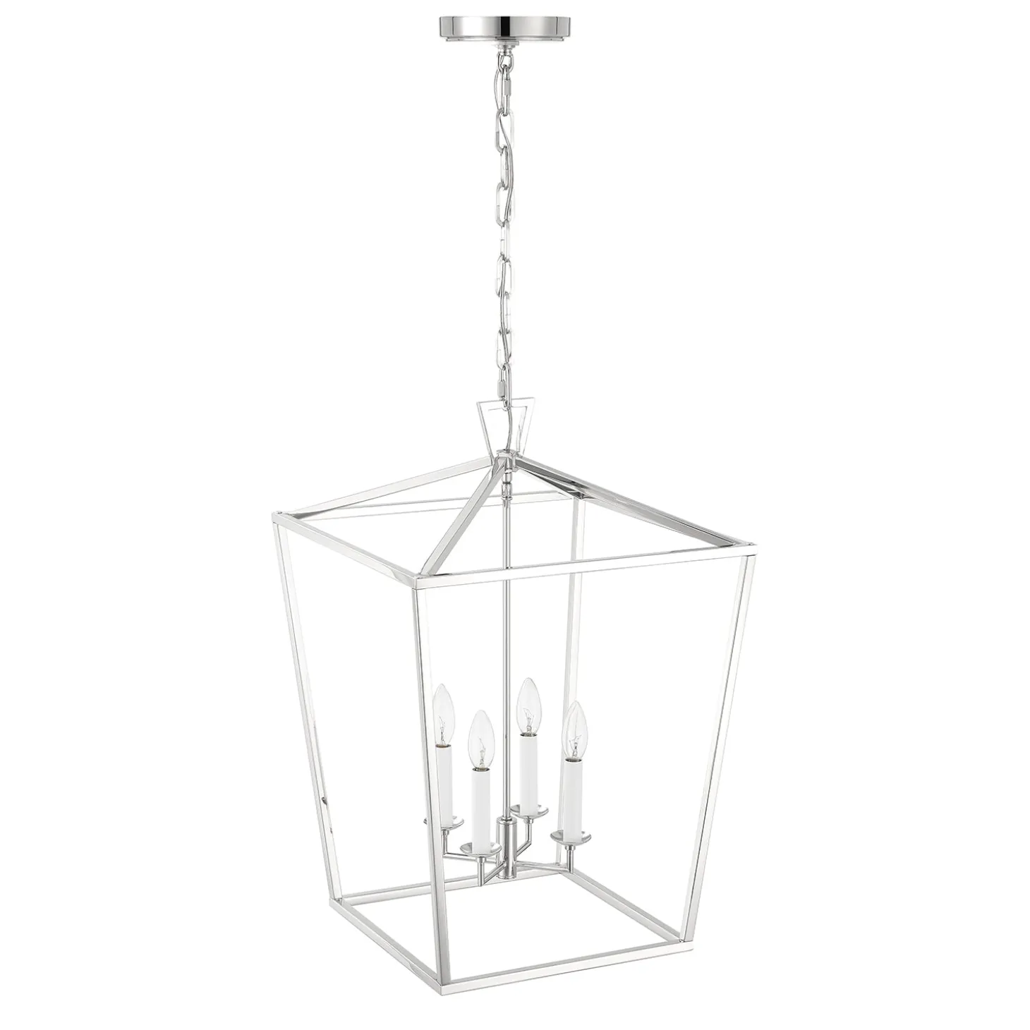 Anover Large Lantern Pendant, Polished Nickel