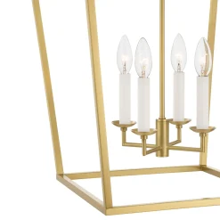 Anover Large Lantern Pendant, Satin Brass