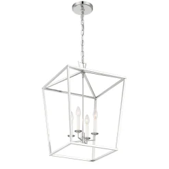 Anover Large Lantern Pendant, Polished Nickel