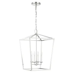 Anover Large Lantern Pendant, Polished Nickel