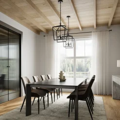 Anover Medium Lantern Pendant, Matte Black