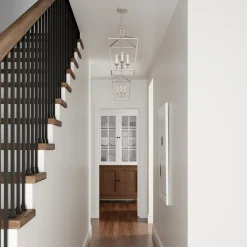 Anover Small Lantern Pendant, Polished Nickel