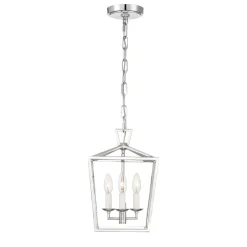 Anover Small Lantern Pendant, Polished Nickel