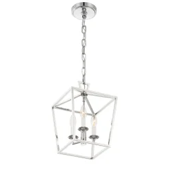 Anover Small Lantern Pendant, Polished Nickel