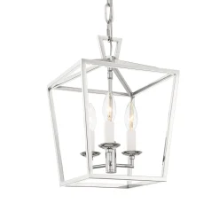 Anover Small Lantern Pendant, Polished Nickel