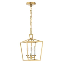 Anover Small Lantern Pendant, Satin Brass