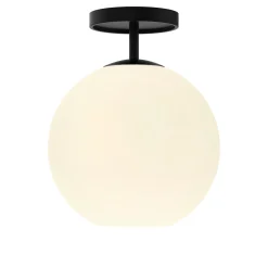 Aria 10" Flush Mount, Matte Black with Opal Glass