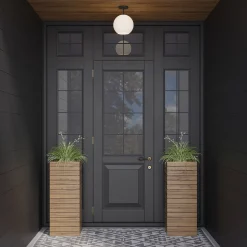 Aria 10" Flush Mount, Matte Black with Opal Glass