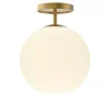 Aria 10" Flush Mount, Satin Brass with Opal Glass