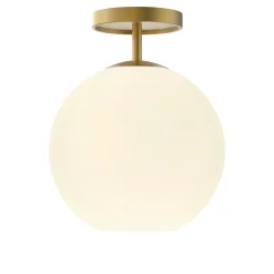 Aria 10" Flush Mount, Satin Brass with Opal Glass