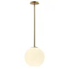 Aria 10" Opal Globe Pendant, Satin Brass
