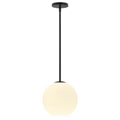 Aria 10" Opal Globe Pendant , Matte Black