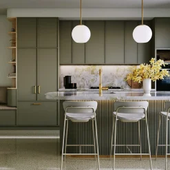 Aria 10" Opal Globe Pendant, Satin Brass