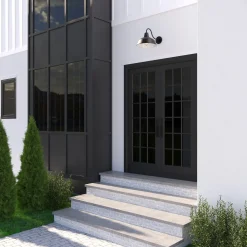 Asher Large Outdoor Wall Light, Black