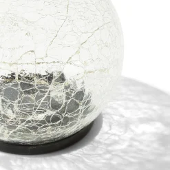 Avalon Solar Crackled Glass Globe, Small