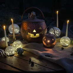 Avalon Solar Crackled Glass Globe, Small