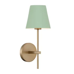 Banks Wall Sconce, Sage Green and Brass