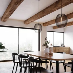 Bergen Oval Pendant, Matte Black