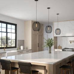 Bergen Oval Pendant, Matte Black