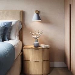 Bowie Wall Sconce, French Blue and Brass