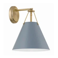 Bowie Wall Sconce, French Blue and Brass