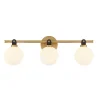 Bryce 3 Globe LED Vanity, Aged Brass