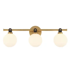 Bryce 3 Globe LED Vanity, Aged Brass