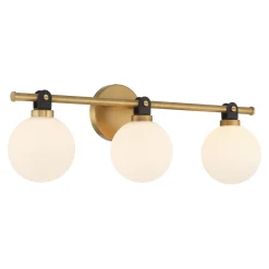 Bryce 3 Globe LED Vanity, Aged Brass