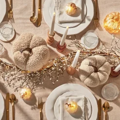 Brynn Mini LED Pumpkins, White, Set of 3