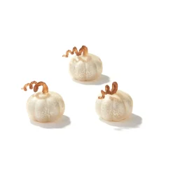 Brynn Mini LED Pumpkins, White, Set of 3