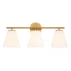 Carlisle 3 Light Vanity, Brushed Brass with Opal Glass