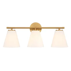 Carlisle 3 Light Vanity, Brushed Brass with Opal Glass
