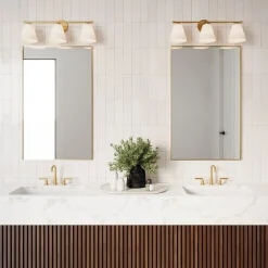 Carlisle 3 Light Vanity, Brushed Brass with Opal Glass