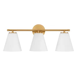 Carlisle 3 Light Vanity, Brushed Brass with Opal Glass