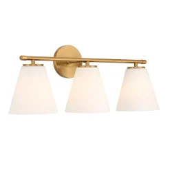 Carlisle 3 Light Vanity, Brushed Brass with Opal Glass
