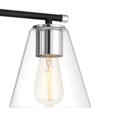 Carlisle 3 Light Vanity, Matte Black and Chrome