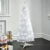 Carroll 4 Foot Pre-Lit White Tinsel Pop Up Tree