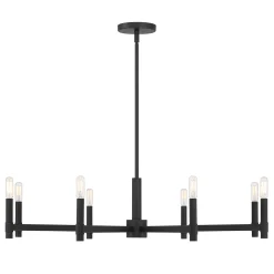 Carson 8 Light Chandelier, Matte Black