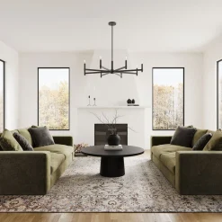 Carson 8 Light Chandelier, Matte Black