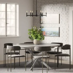 Carson 6 Light Chandelier, Matte Black