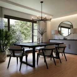 Carson 8 Light Chandelier, Matte Black