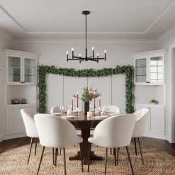 Carson 6 Light Chandelier, Matte Black