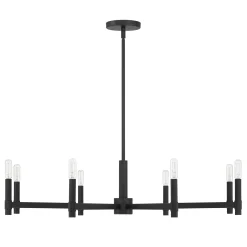 Carson 8 Light Chandelier, Matte Black